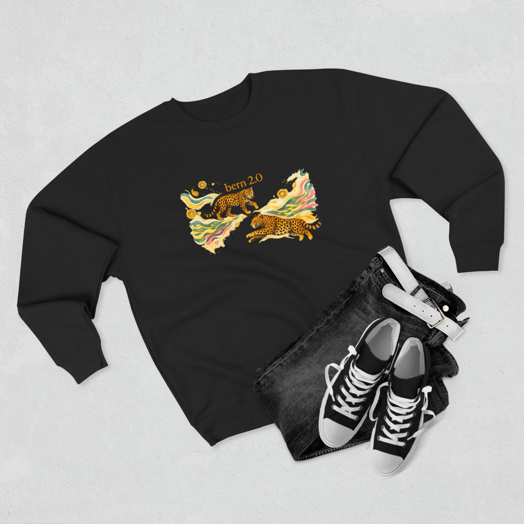 bern 2.0 — Watercolor Leopard Crewneck (Lane Seven LS14004 Black)