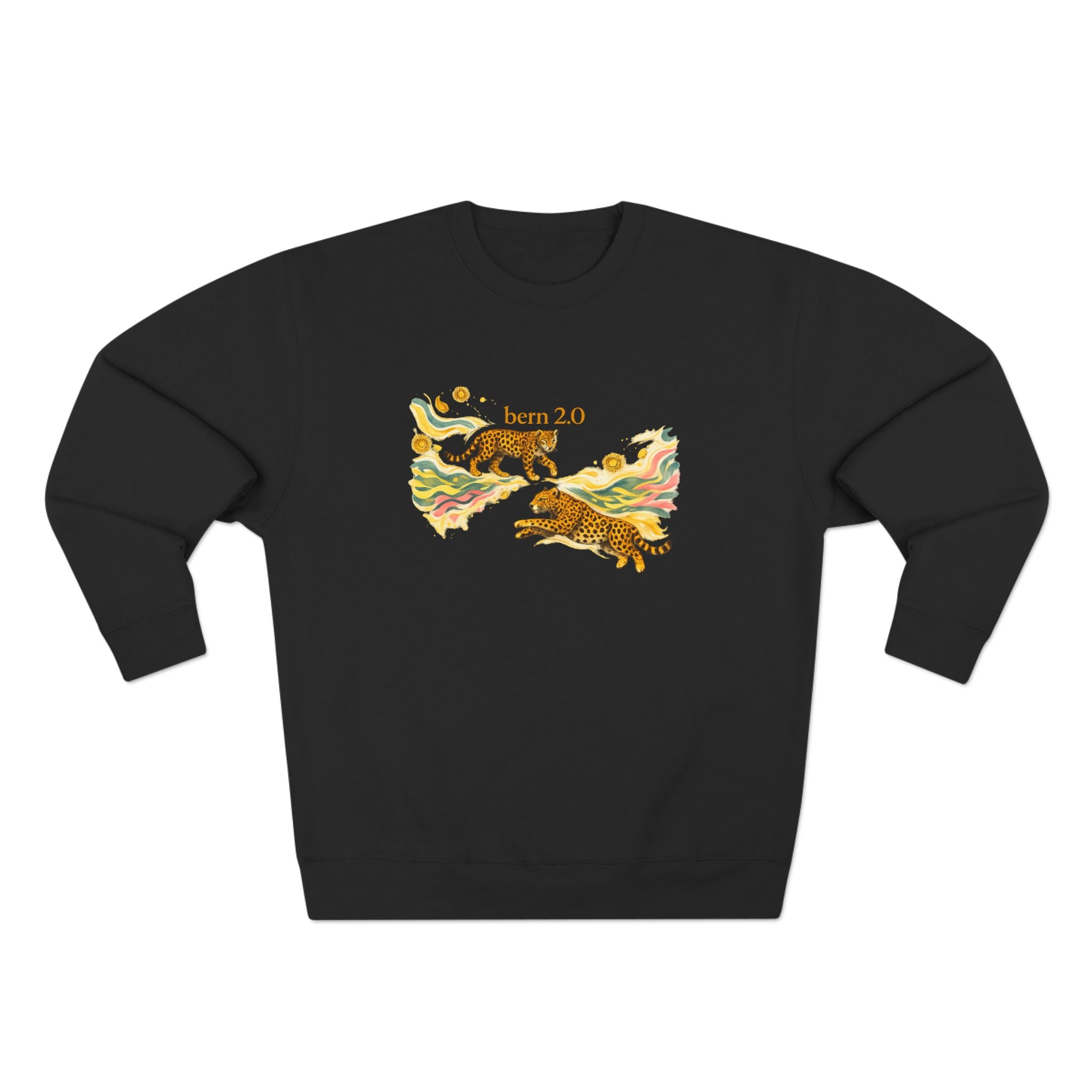 bern 2.0 — Watercolor Leopard Crewneck (Lane Seven LS14004 Black)