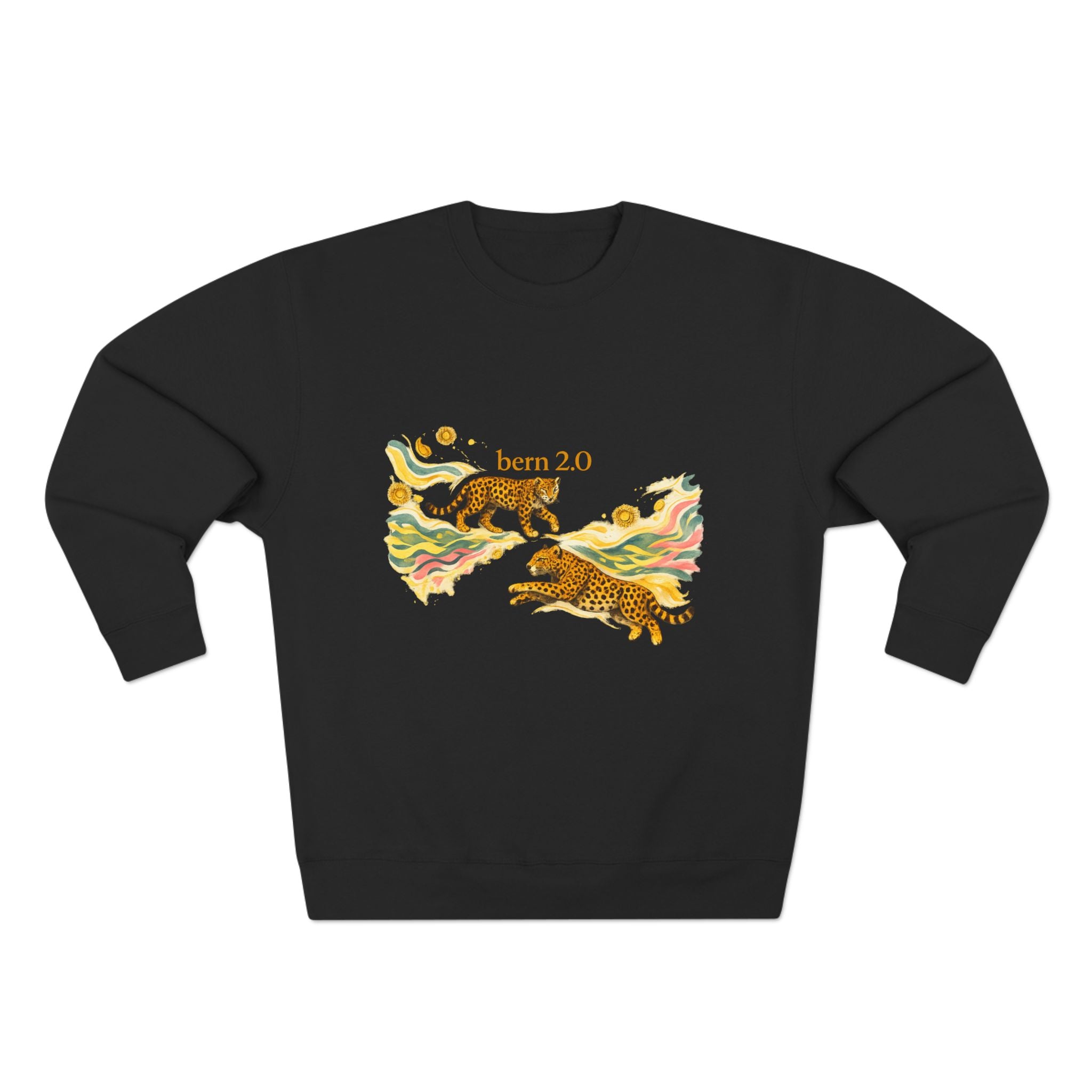 bern 2.0 — Watercolor Leopard Crewneck (Lane Seven LS14004 Black)